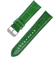 Leather watch strap Green croco print 18, 20, 22 mm - OXHIDE