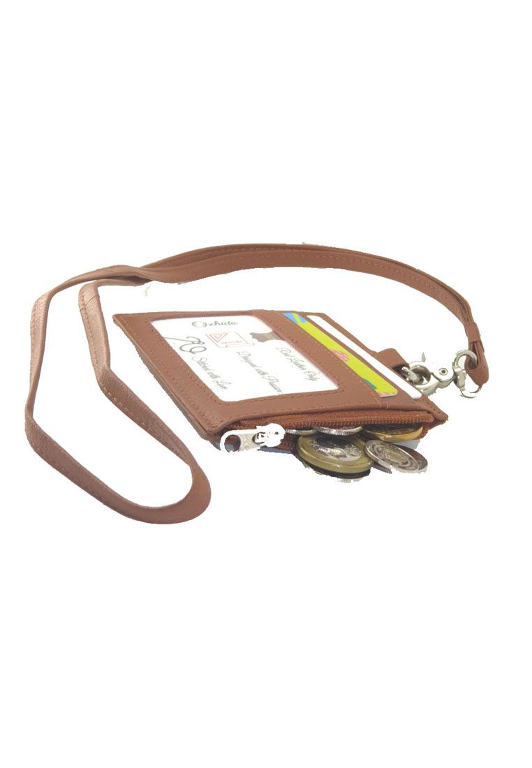 Oxhide Leather Lanyard / ID card holder Lanyard /Wallet/Leather - JG4164LS - Brown