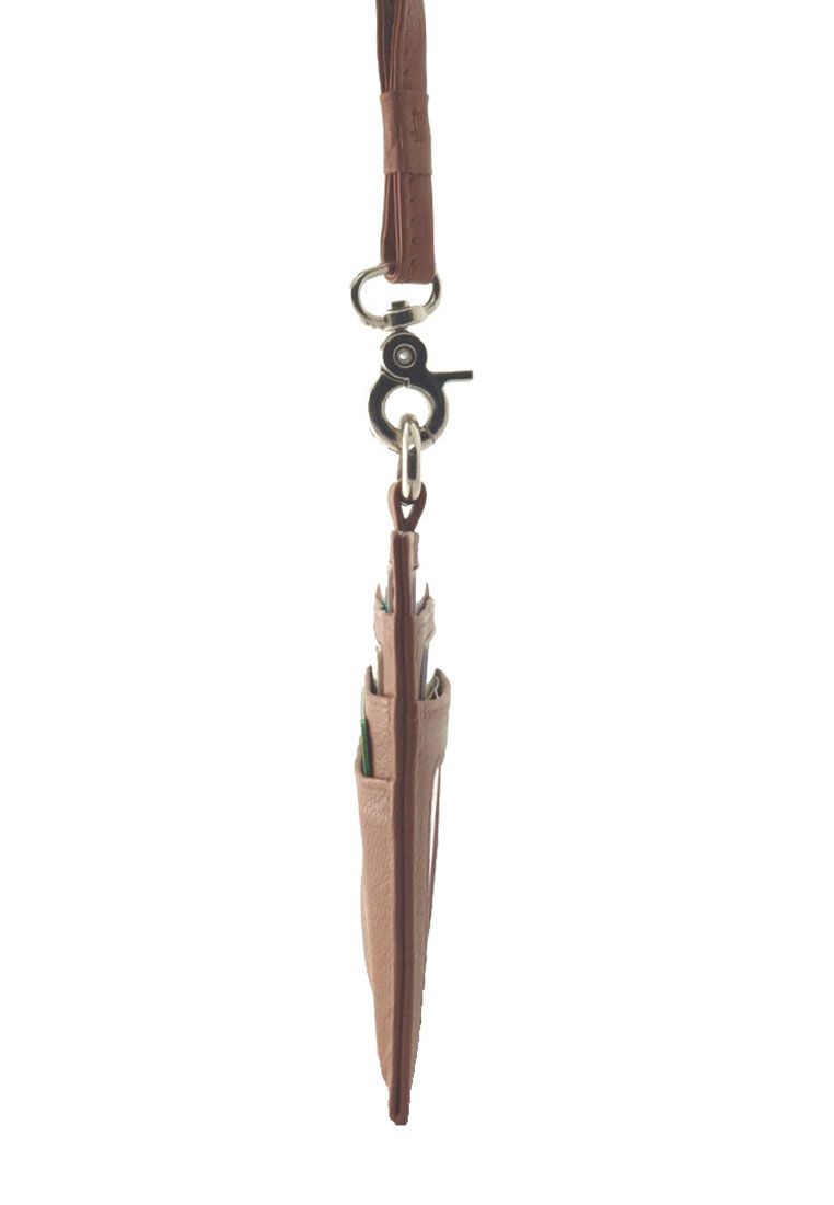 Oxhide Leather Lanyard / ID card holder Lanyard /Wallet/Leather - JG4164LS - Brown