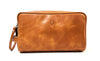 Leather clutch for Men - Leather Bag -Travel Bag-Toilet bag- Wristlet for Men - J0071 BROWN