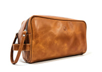Leather clutch for Men - Leather Bag -Travel Bag-Toilet bag- Wristlet for Men - J0071 BROWN