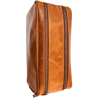 Leather clutch for Men - Leather Bag -Travel Bag-Toilet bag- Wristlet for Men - J0071 BROWN