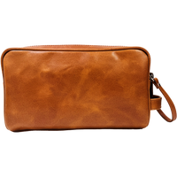 Leather clutch for Men - Leather Bag -Travel Bag-Toilet bag- Wristlet for Men - J0071 BROWN