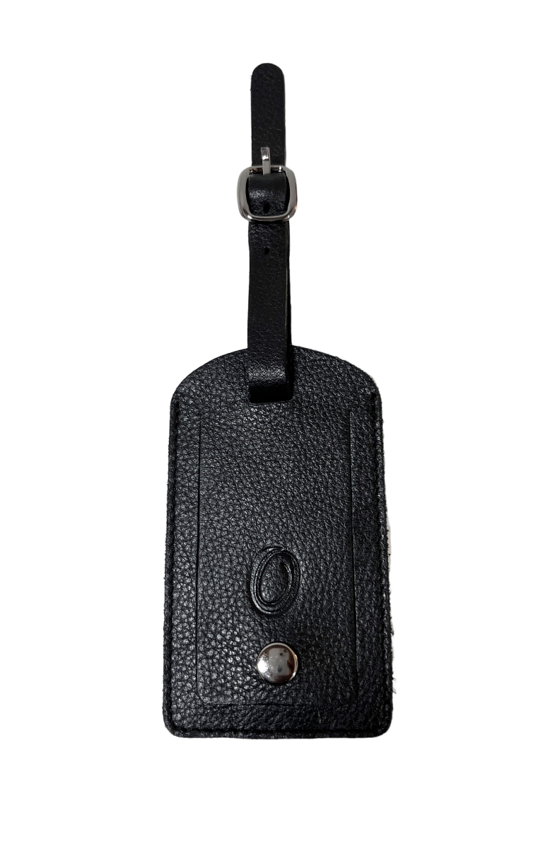 Oxhide Leather Luggage Tag Black 4298
