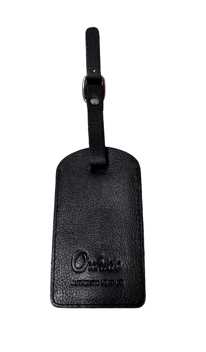 Oxhide Leather Luggage Tag Black 4298