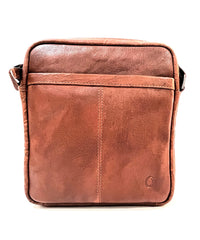 Leather Messenger Bag - Full Grain Leather Sling Bag -Leather Sling Bag for Men Brown  - Oxhide J0049