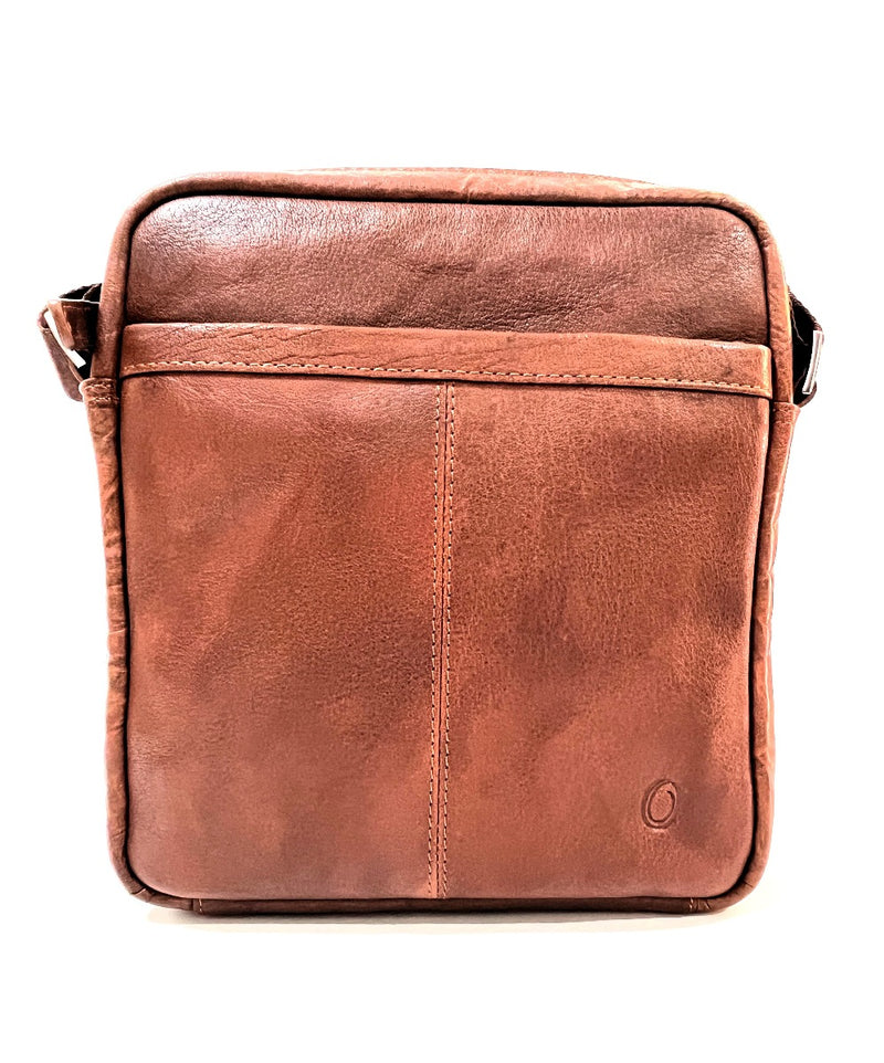Leather Messenger Bag - Full Grain Leather Sling Bag -Leather Sling Bag for Men Brown  - Oxhide J0049