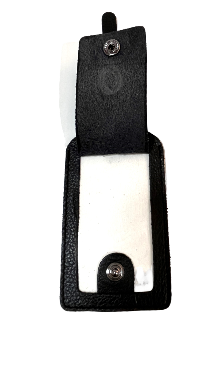 Oxhide Leather Luggage Tag Black 4298
