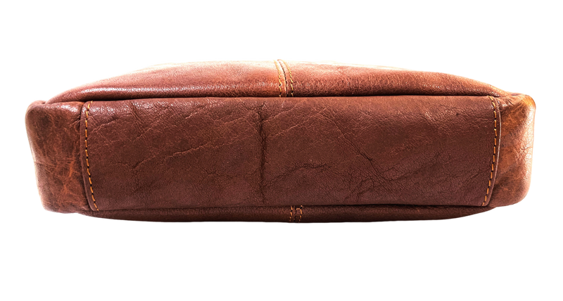 Leather Messenger Bag - Full Grain Leather Sling Bag -Leather Sling Bag for Men Brown  - Oxhide J0049