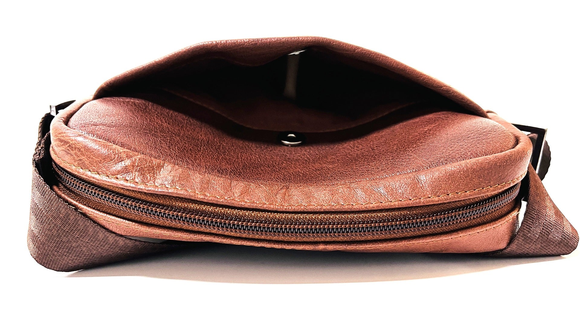 Leather Messenger Bag - Full Grain Leather Sling Bag -Leather Sling Bag for Men Brown  - Oxhide J0049