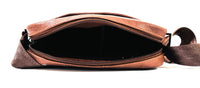 Leather Messenger Bag - Full Grain Leather Sling Bag -Leather Sling Bag for Men Brown  - Oxhide J0049