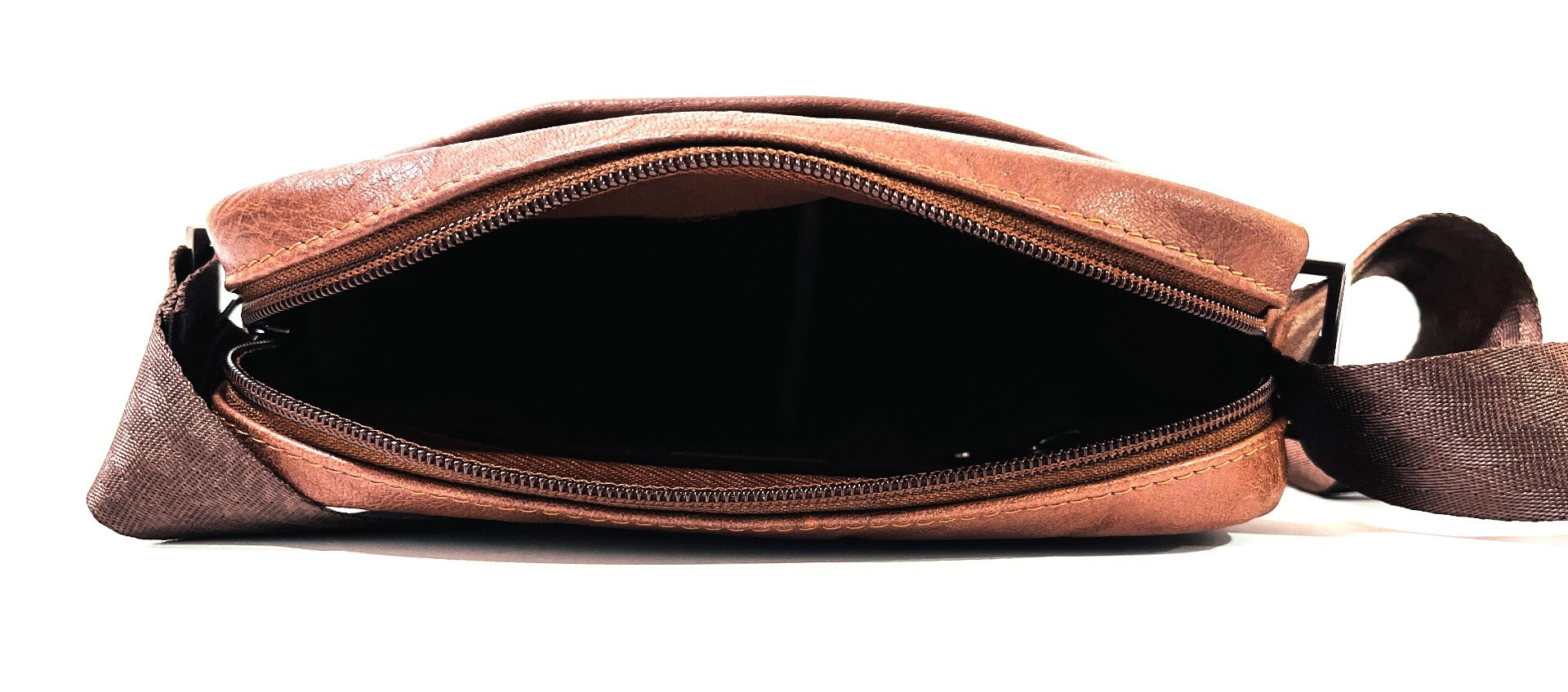 Leather Messenger Bag - Full Grain Leather Sling Bag -Leather Sling Bag for Men Brown  - Oxhide J0049