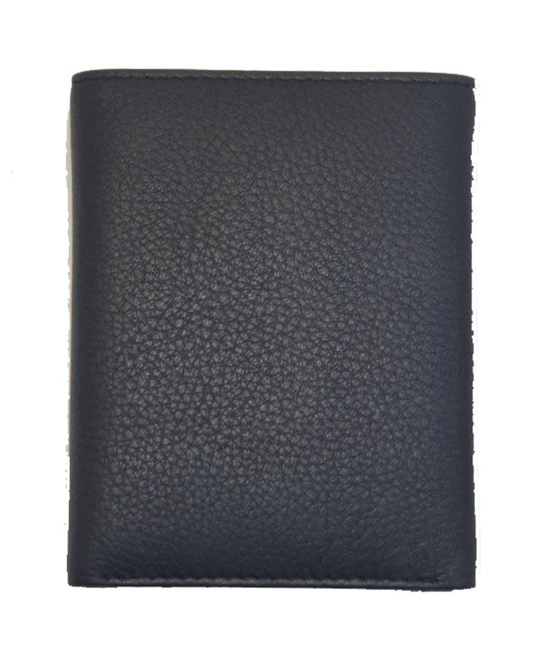 Trifold Wallet Men - Genuine Leather Wallet - Black Wallet - Compact Wallet - J0008 Oxhide