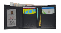 Trifold Wallet Men - Genuine Leather Wallet - Black Wallet - Compact Wallet - J0008 Oxhide