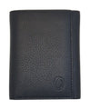 Trifold Wallet Men - Genuine Leather Wallet - Black Wallet - Compact Wallet - J0008 Oxhide