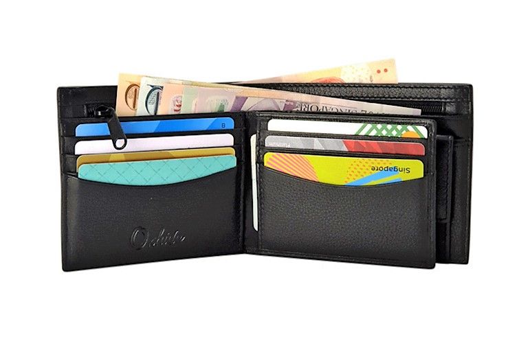Oxhide Leather Wallet with Coin Pouch and Zip Pocket - Oxhide J0009NL