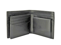 Oxhide Leather Wallet with Coin Pouch and Zip Pocket - Oxhide J0009NL