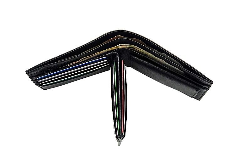 Oxhide Leather Wallet with Coin Pouch and Zip Pocket - Oxhide J0009NL