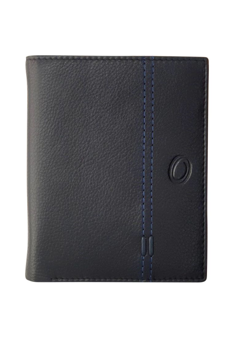 Oxhide Wallet Black with Vertical  Zipper- Oxhide J0011 BLK