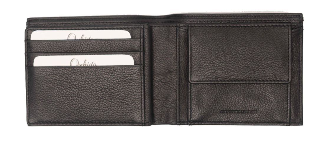 Leather Wallet For Men - Bifold Wallet - Full Grain Leather Wallet - Black Wallet - J0018 Oxhide