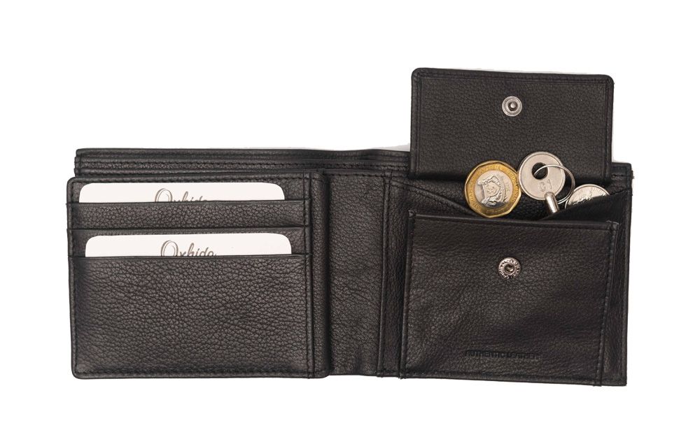 Leather Wallet For Men - Bifold Wallet - Full Grain Leather Wallet - Black Wallet - J0018 Oxhide