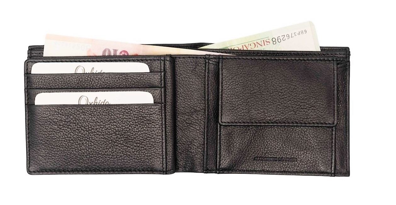 Leather Wallet For Men - Bifold Wallet - Full Grain Leather Wallet - Black Wallet - J0018 Oxhide
