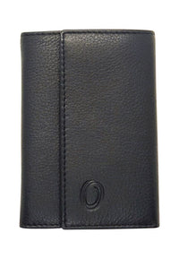 Key Wallet Coin Pouch - Leather Key Pouch -Black Leather Coin Pouch - Leather Coin Case - Oxhide J0023 Black