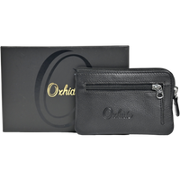 Leather Card Holder - Leather Key Pouch - Leather Coin Pouch - Leather Coin Case - Oxhide Black J0053