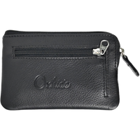Leather Card Holder - Leather Key Pouch - Leather Coin Pouch - Leather Coin Case - Oxhide Black J0053