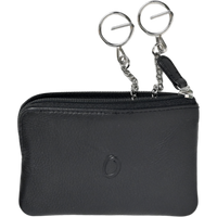 Leather Card Holder - Leather Key Pouch - Leather Coin Pouch - Leather Coin Case - Oxhide Black J0053