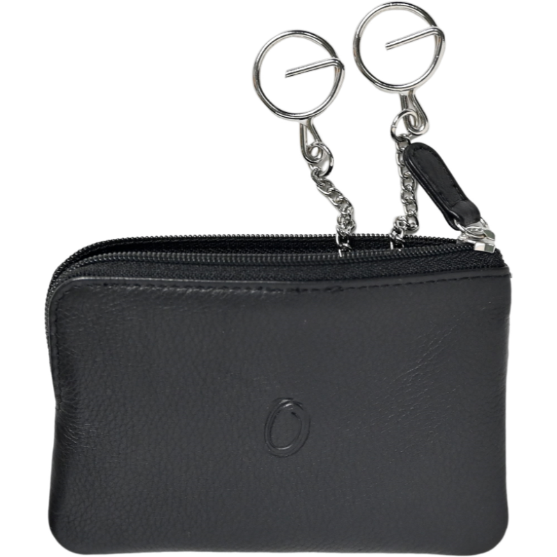 Leather Card Holder - Leather Key Pouch - Leather Coin Pouch - Leather Coin Case - Oxhide Black J0053