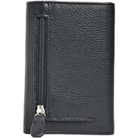 Key Wallet Coin Pouch - Leather Key Pouch -Black Leather Coin Pouch - Leather Coin Case - Oxhide J0023 Black