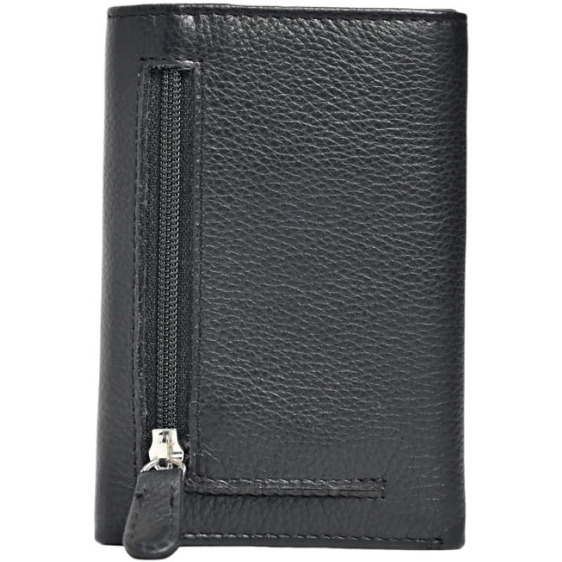 Key Wallet Coin Pouch - Leather Key Pouch -Black Leather Coin Pouch - Leather Coin Case - Oxhide J0023 Black