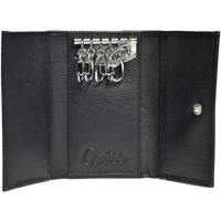 Key Wallet Coin Pouch - Leather Key Pouch -Black Leather Coin Pouch - Leather Coin Case - Oxhide J0023 Black