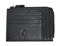 Leather Card Holder -Leather cardholder -Zipper J57 Black