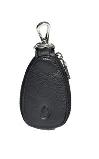 Oxhide Car Keys Pouch Oval - Top Grain Leather - J0058 - Black