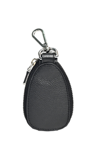 Oxhide Car Keys Pouch Oval - Top Grain Leather - J0058 - Black