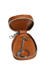 Oxhide Car Keys Pouch Oval - Top Grain Leather - J0058 - Brown