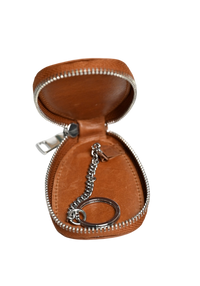 Oxhide Car Keys Pouch Oval - Top Grain Leather - J0058 - Brown