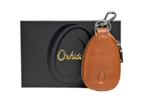 Oxhide Car Keys Pouch Oval - Top Grain Leather - J0058 - Brown