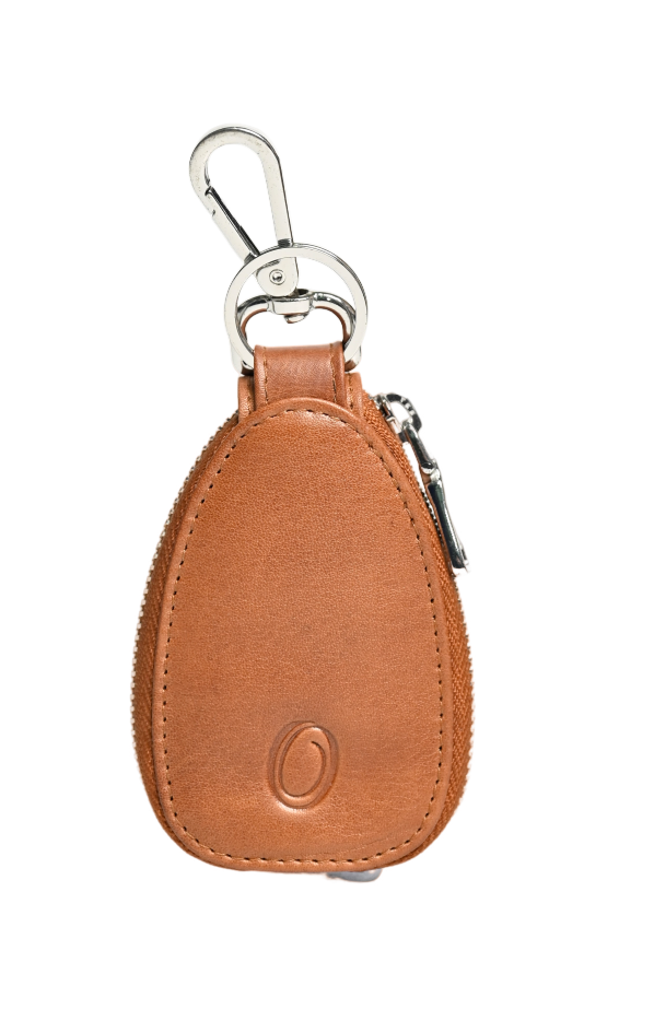 Oxhide Car Keys Pouch Oval - Top Grain Leather - J0058 - Brown