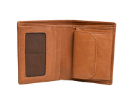 Oxhide Compact wallet in Vintage Leather in Brown colour with coin pouch-OXHIDE J0060 BROWN