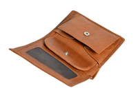 Oxhide Compact wallet in Vintage Leather in Brown colour with coin pouch-OXHIDE J0060 BROWN