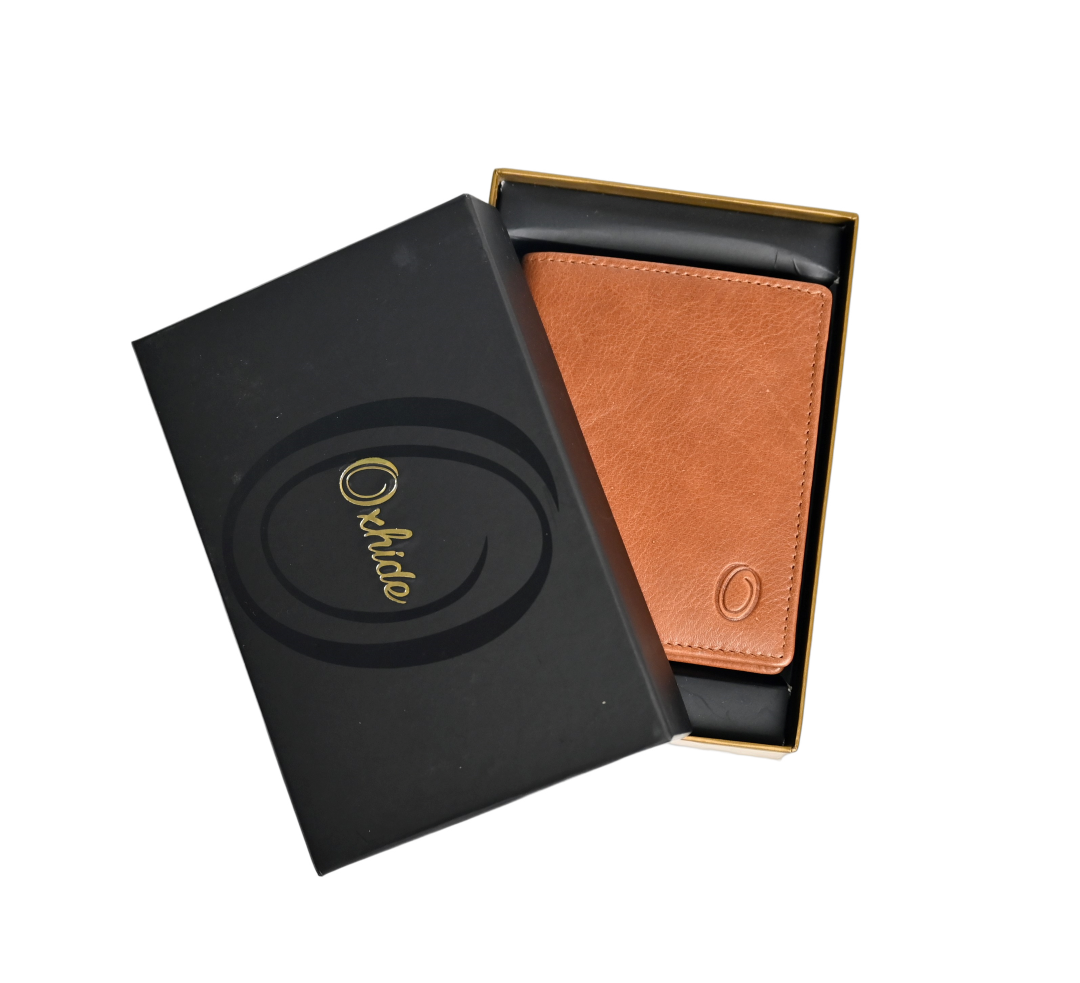 Oxhide Compact wallet in Vintage Leather in Brown colour -OXHIDE J0061 BROWN