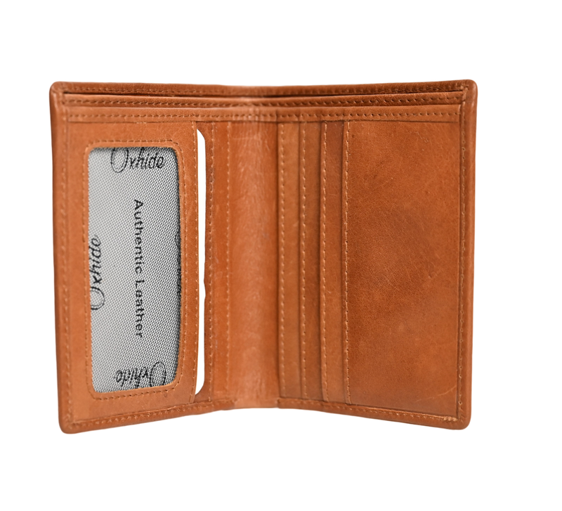 Oxhide Compact wallet in Vintage Leather in Brown colour -OXHIDE J0061 BROWN