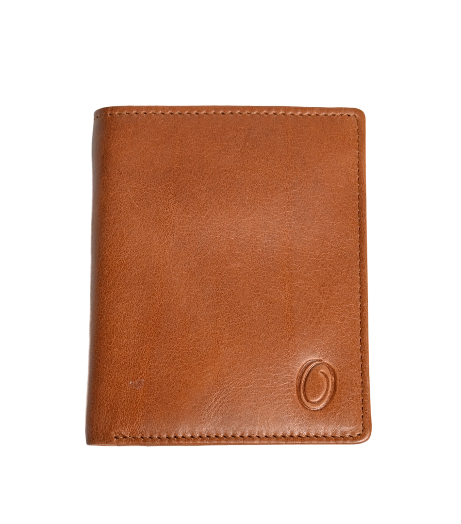 Oxhide Compact wallet in Vintage Leather in Brown colour with coin pouch-OXHIDE J0060 BROWN