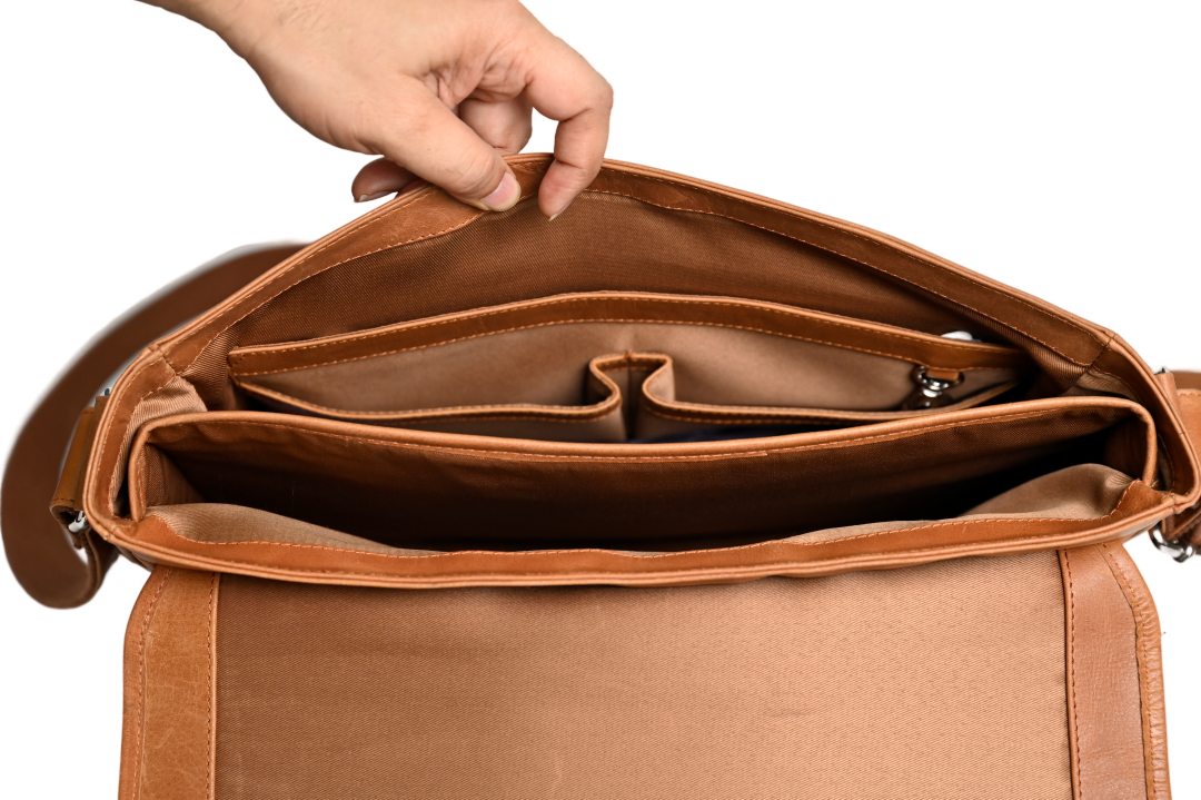 Oxhide Vintage Leather Laptop Bag - Dandy Tan - J0065