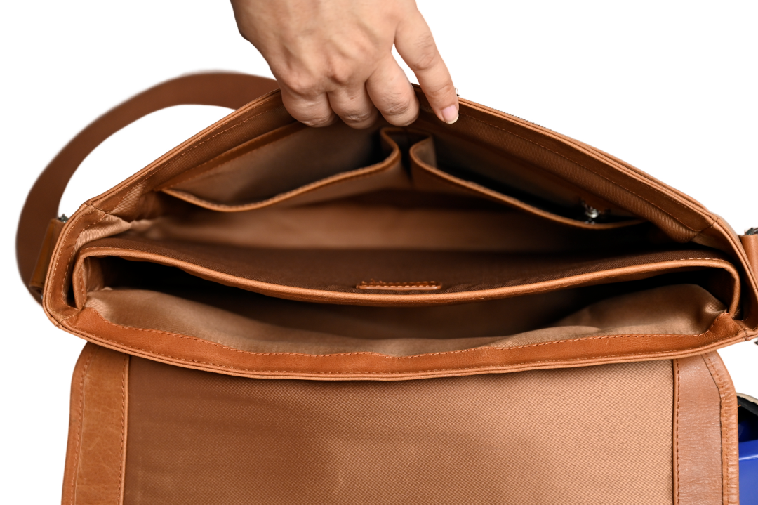 Oxhide Vintage Leather Laptop Bag - Dandy Tan - J0065