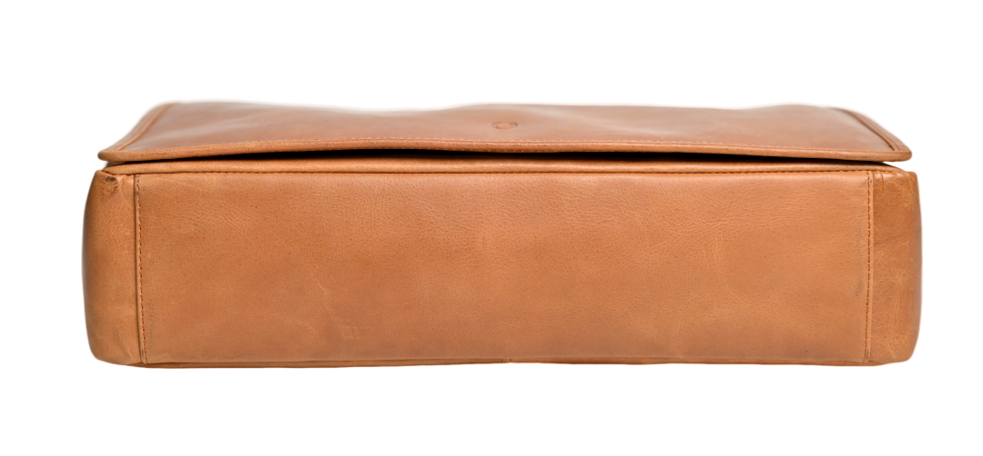 Oxhide Vintage Leather Laptop Bag - Dandy Tan - J0065