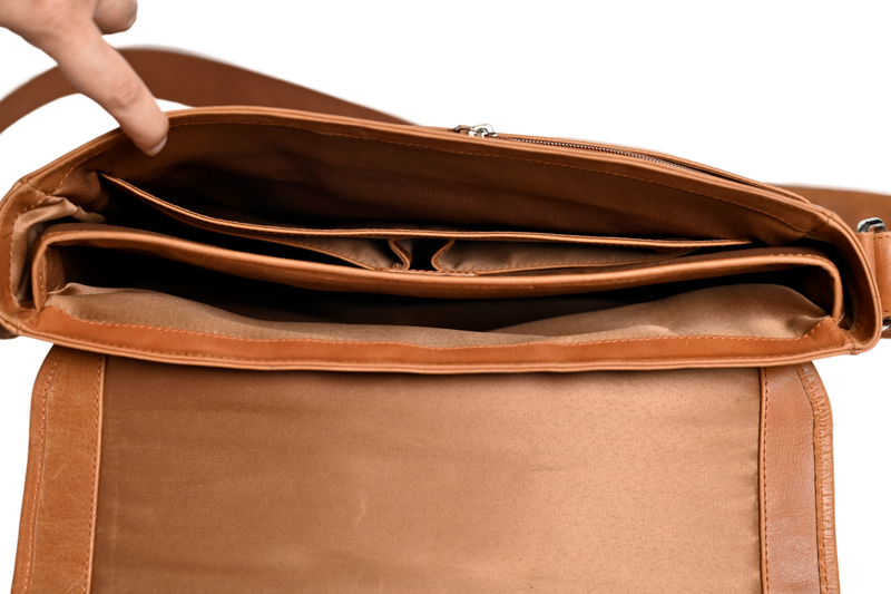 Oxhide Vintage Leather Laptop Bag - Dandy Tan - J0065